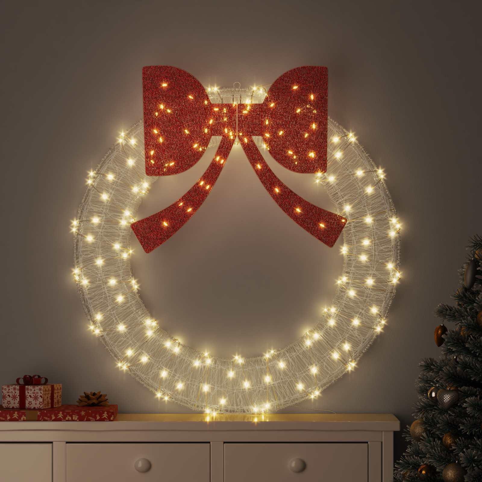 Krans met 150 LED Warmwit 120 cm Acryl is nu te koop bij PeponiXL, paradijselijk wonen!