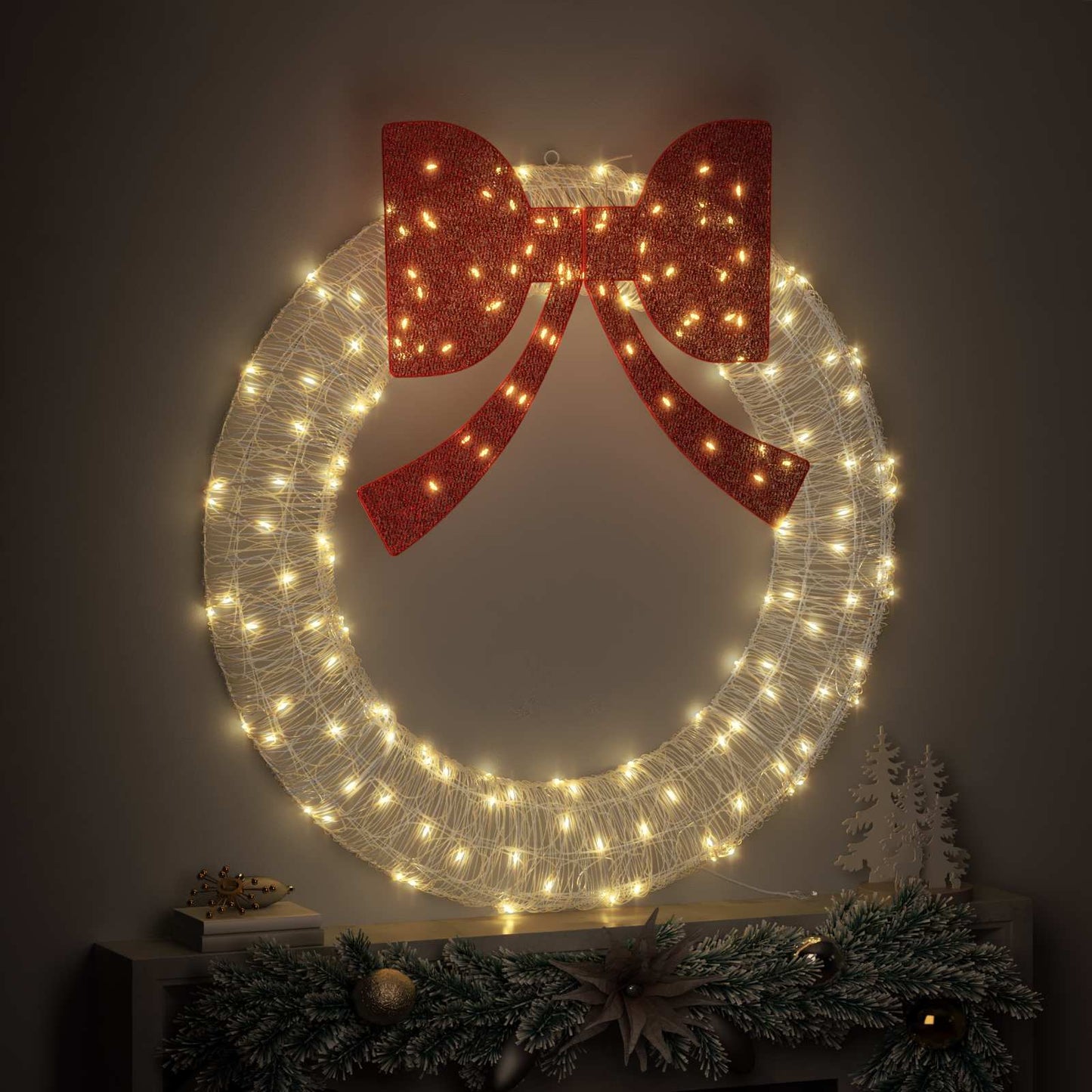 Krans met 150 LED Warmwit 120 cm Acryl is nu te koop bij PeponiXL, paradijselijk wonen!