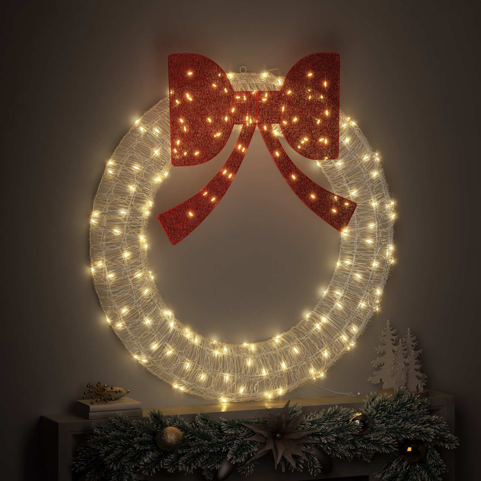 Krans met 150 LED Warmwit 120 cm Acryl is nu te koop bij PeponiXL, paradijselijk wonen!
