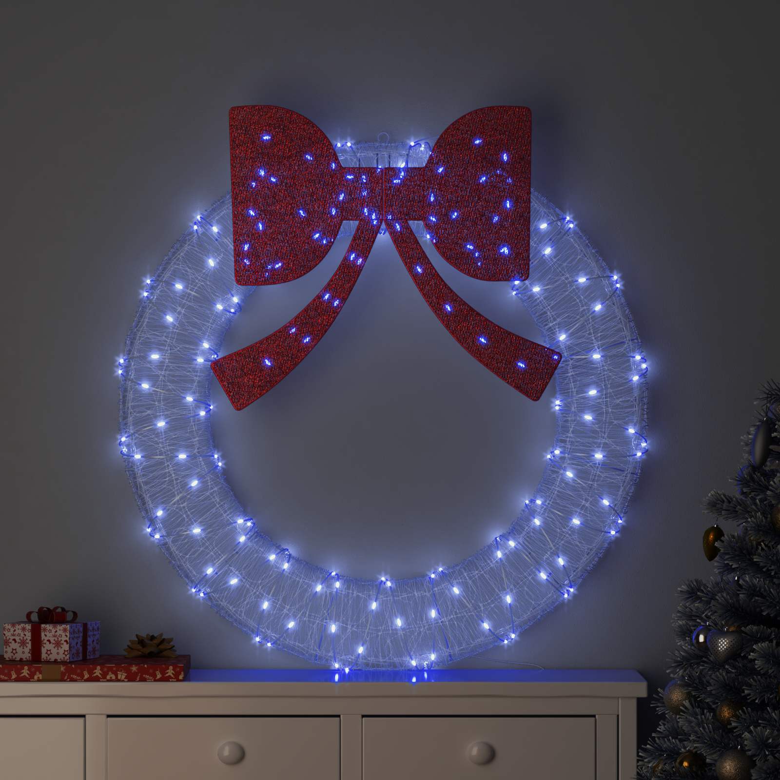 Krans met 150 LED Blauw 120 cm Acryl is nu te koop bij PeponiXL, paradijselijk wonen!