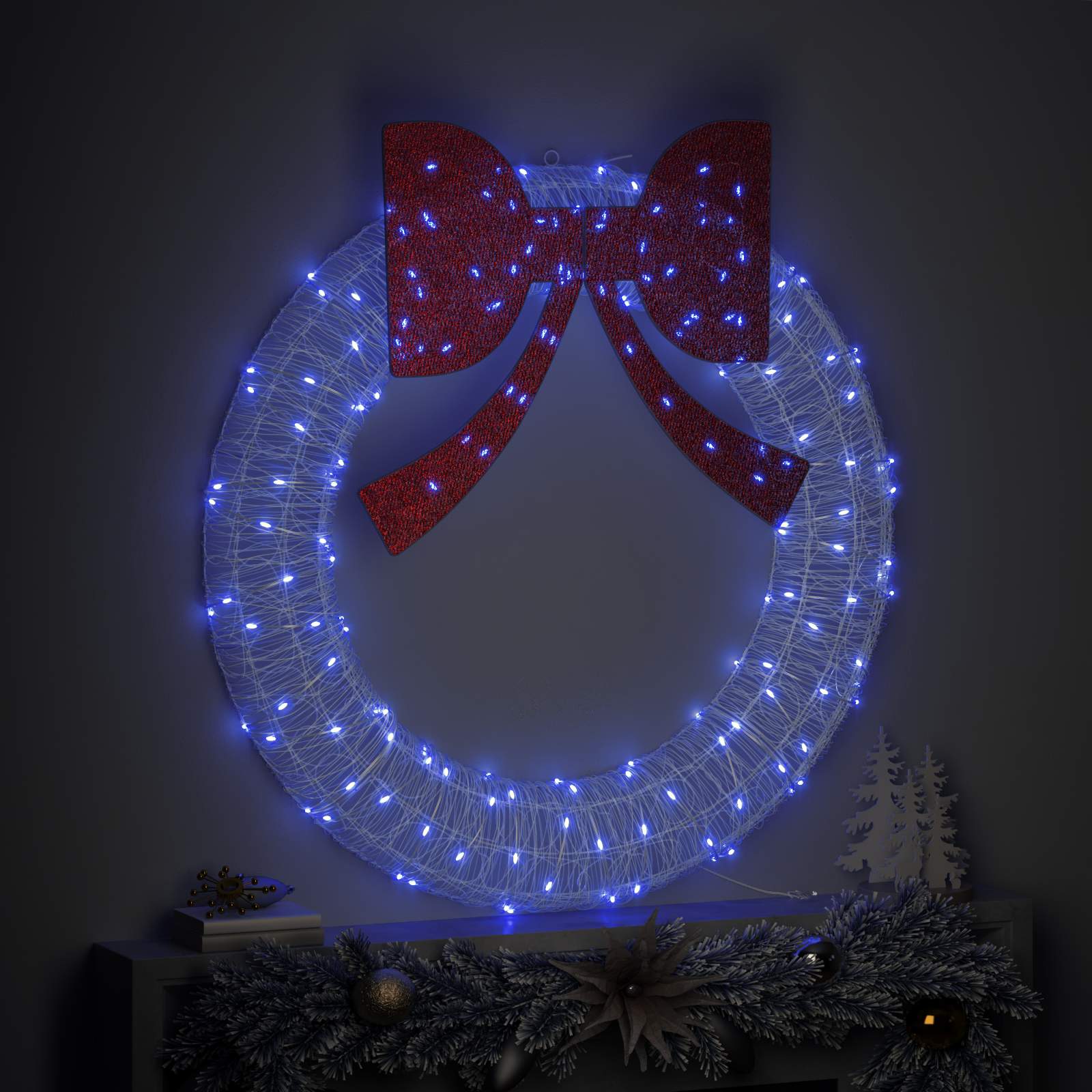 Krans met 150 LED Blauw 120 cm Acryl is nu te koop bij PeponiXL, paradijselijk wonen!