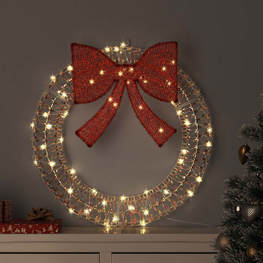 Krans met 60 LED Warmwit 76 x 76 x 8 cm PET is nu te koop bij PeponiXL, paradijselijk wonen!