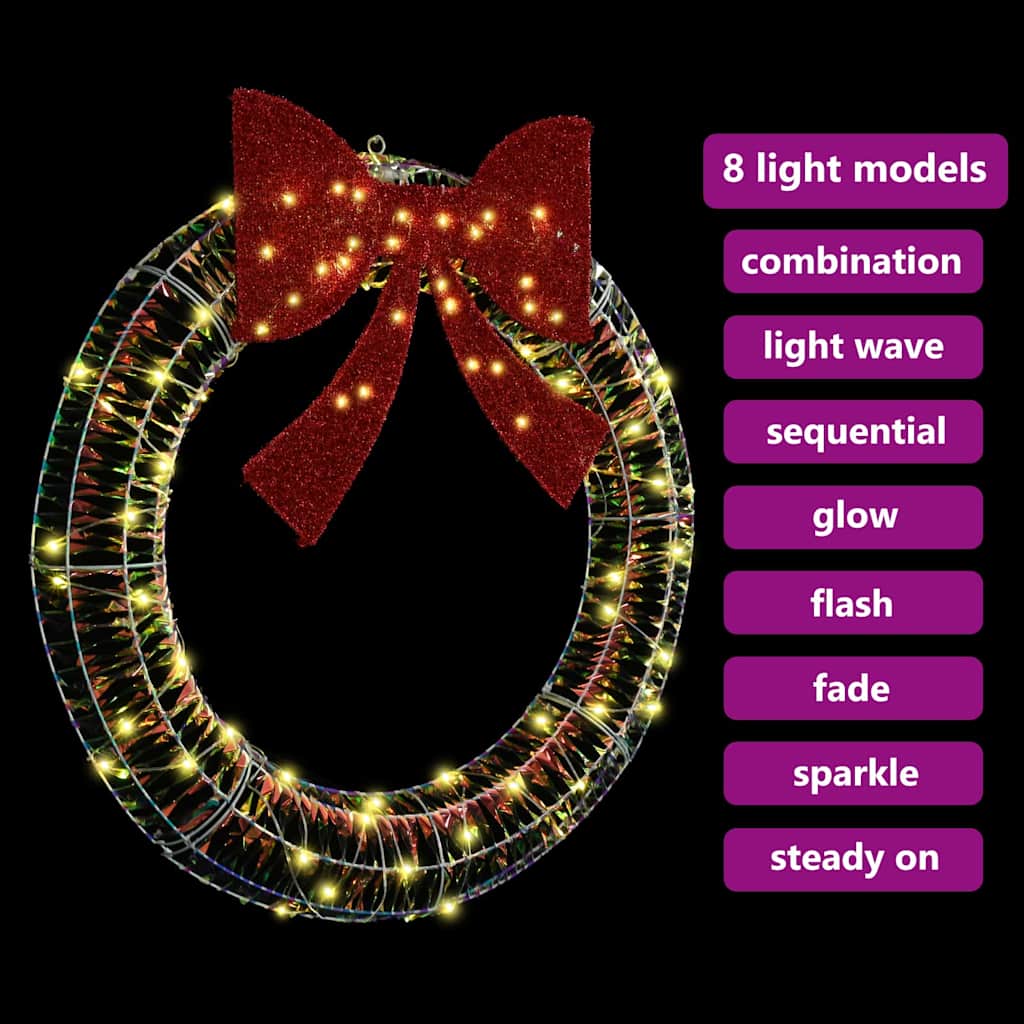 Krans met 80 LED Warmwit 91 x 91 x 9 cm PET