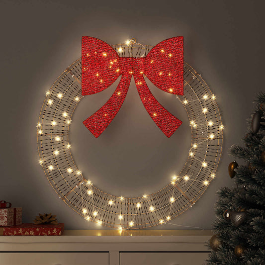 Krans met 60 LED Warmwit 76 x 76 x 8 cm PET is nu te koop bij PeponiXL, paradijselijk wonen!