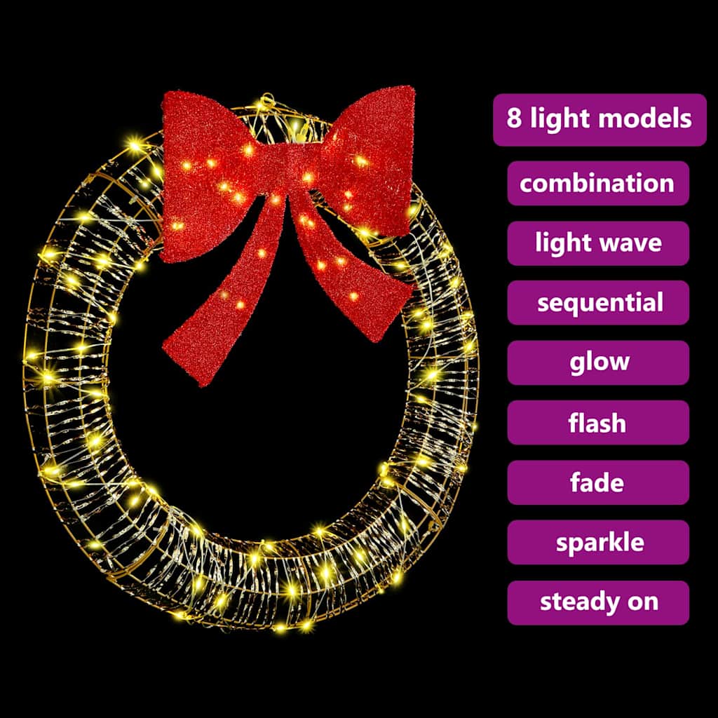 Krans met 80 LED Warmwit 91 x 91 x 9 cm PET is nu te koop bij PeponiXL, paradijselijk wonen!