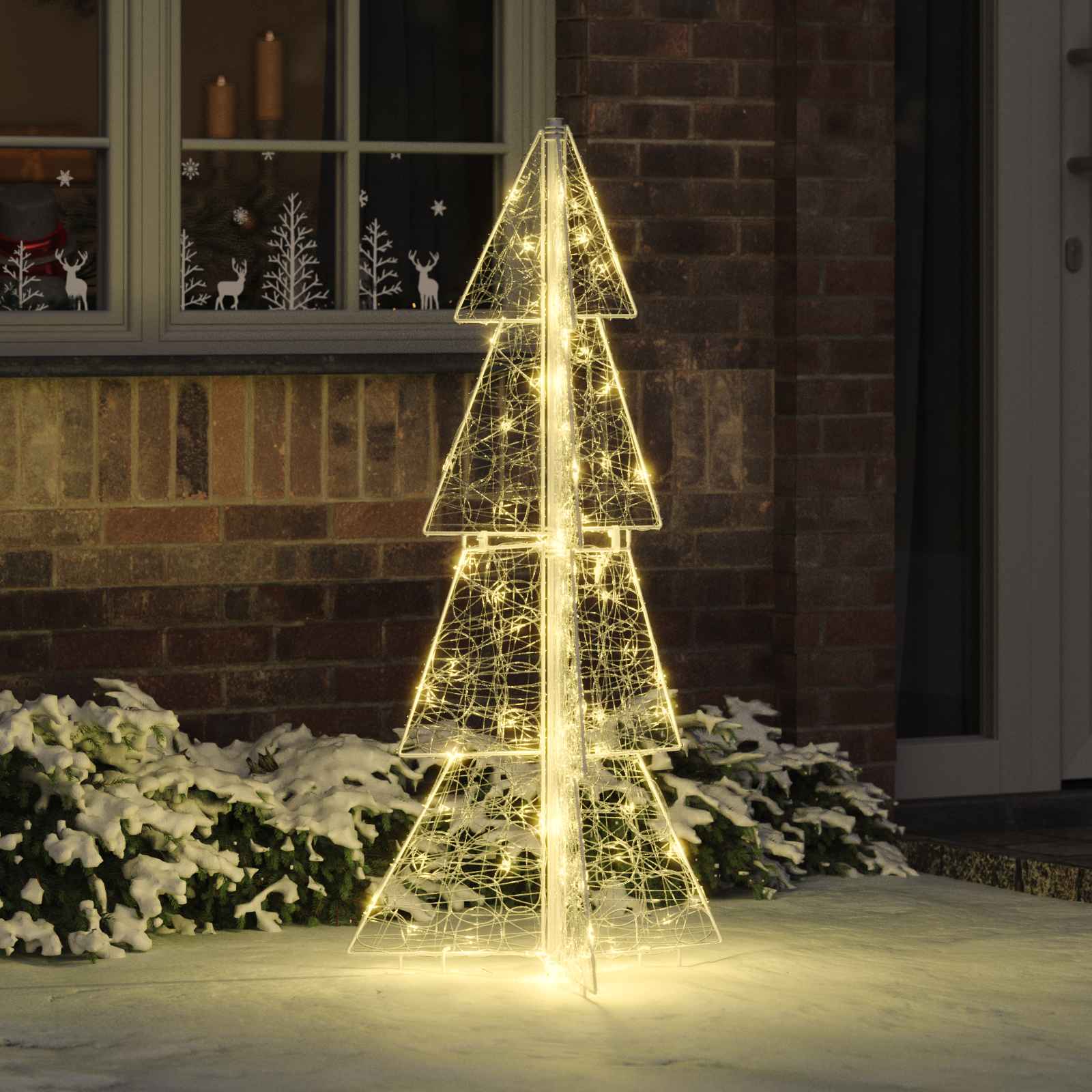 Kerstboom met 100 LED Warmwit 120 cm Acryl is nu te koop bij PeponiXL, paradijselijk wonen!