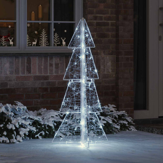 Kerstboom met 100 LED Koud Wit 120 cm Acryl is nu te koop bij PeponiXL, paradijselijk wonen!