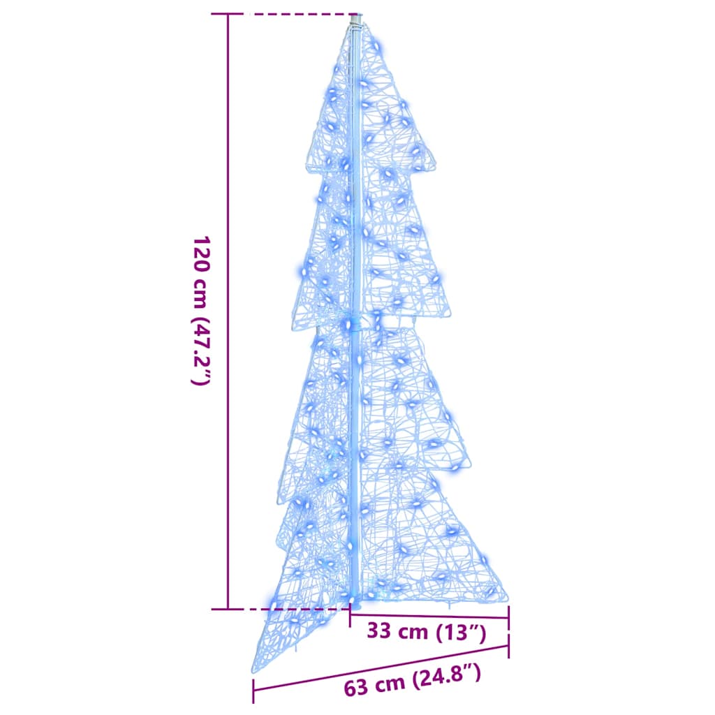 Kerstboom met 100 LED Blauw 120 cm Acryl is nu te koop bij PeponiXL, paradijselijk wonen!
