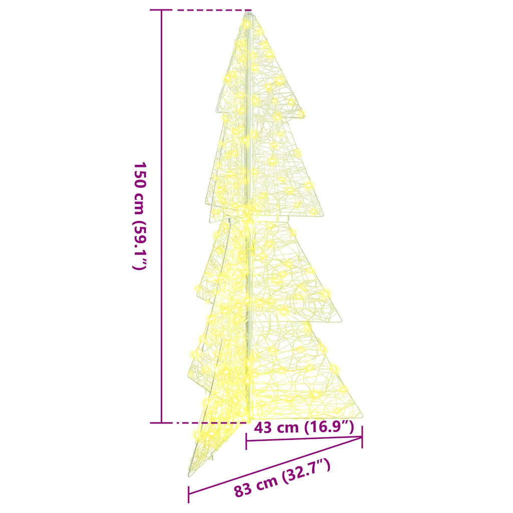 Kerstboom met 160 LED Warmwit 150 cm Acryl is nu te koop bij PeponiXL, paradijselijk wonen!