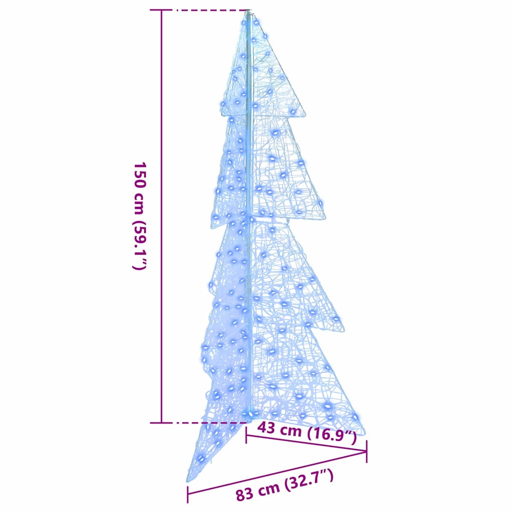 Kerstboom met 160 LED Blauw 150 cm Acryl is nu te koop bij PeponiXL, paradijselijk wonen!