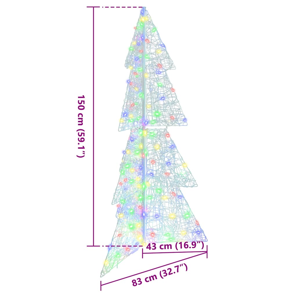 Kerstboom met 160 LED Multikleur 150 cm Acryl is nu te koop bij PeponiXL, paradijselijk wonen!