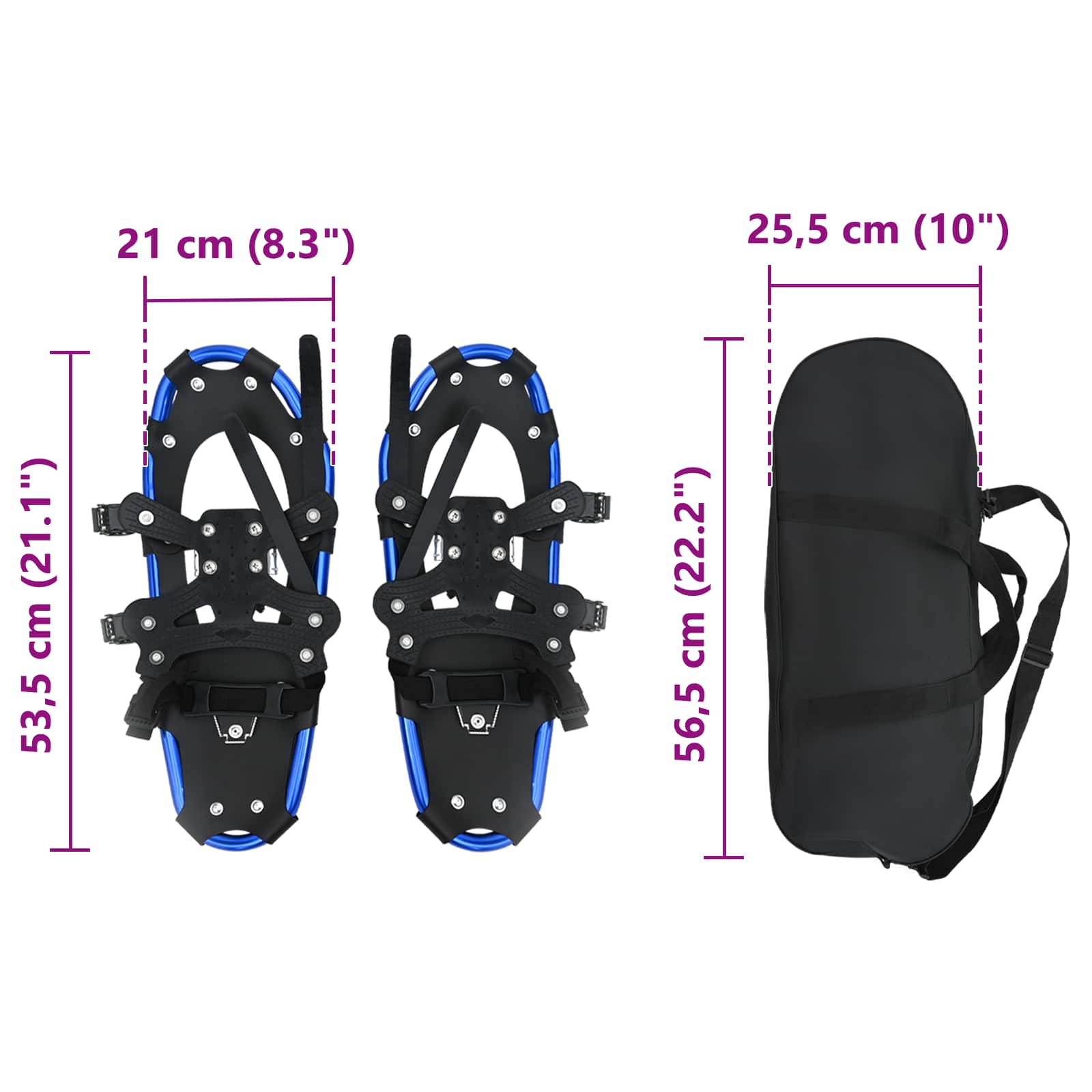 3 in 1 Sneeuwschoenen Blauw en Zwart 53,5 x 21 cm is nu te koop bij PeponiXL, paradijselijk wonen!