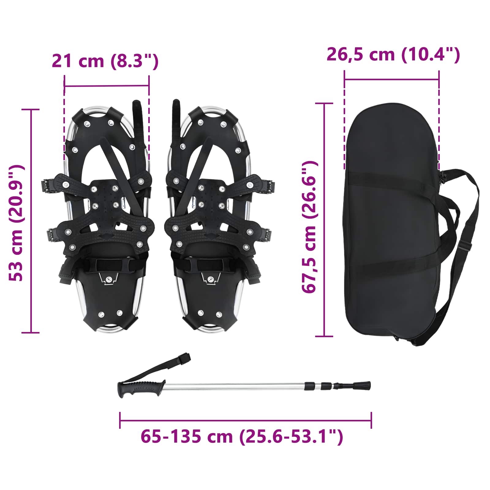 3 in 1 sneeuwschoenen met wandelschoenen Zilver en Zwart is nu te koop bij PeponiXL, paradijselijk wonen!