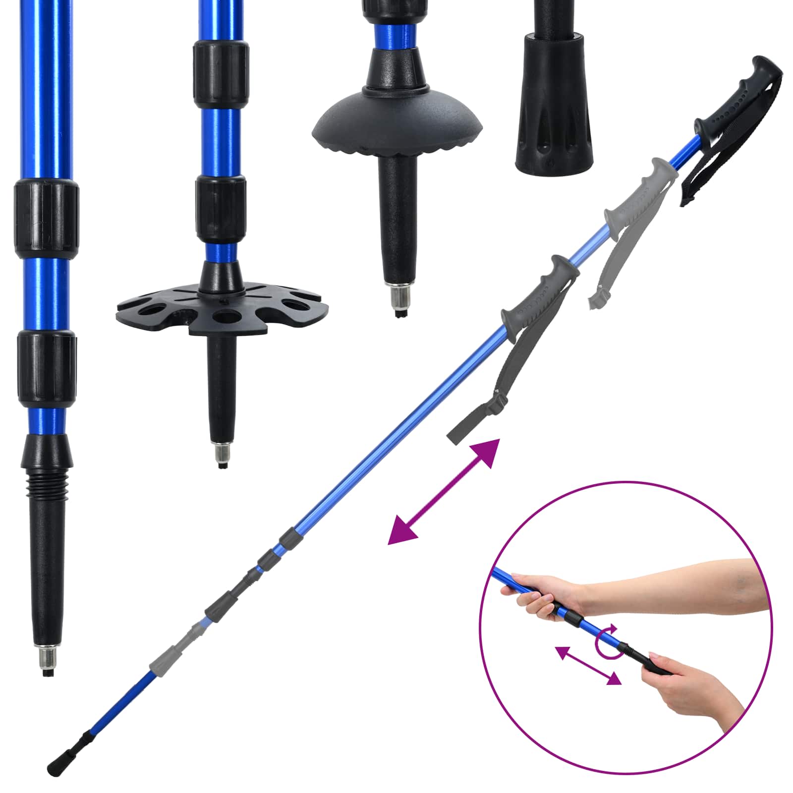 3 in 1 sneeuwschoenen met wandelschoenen Blauw en Zwart is nu te koop bij PeponiXL, paradijselijk wonen!