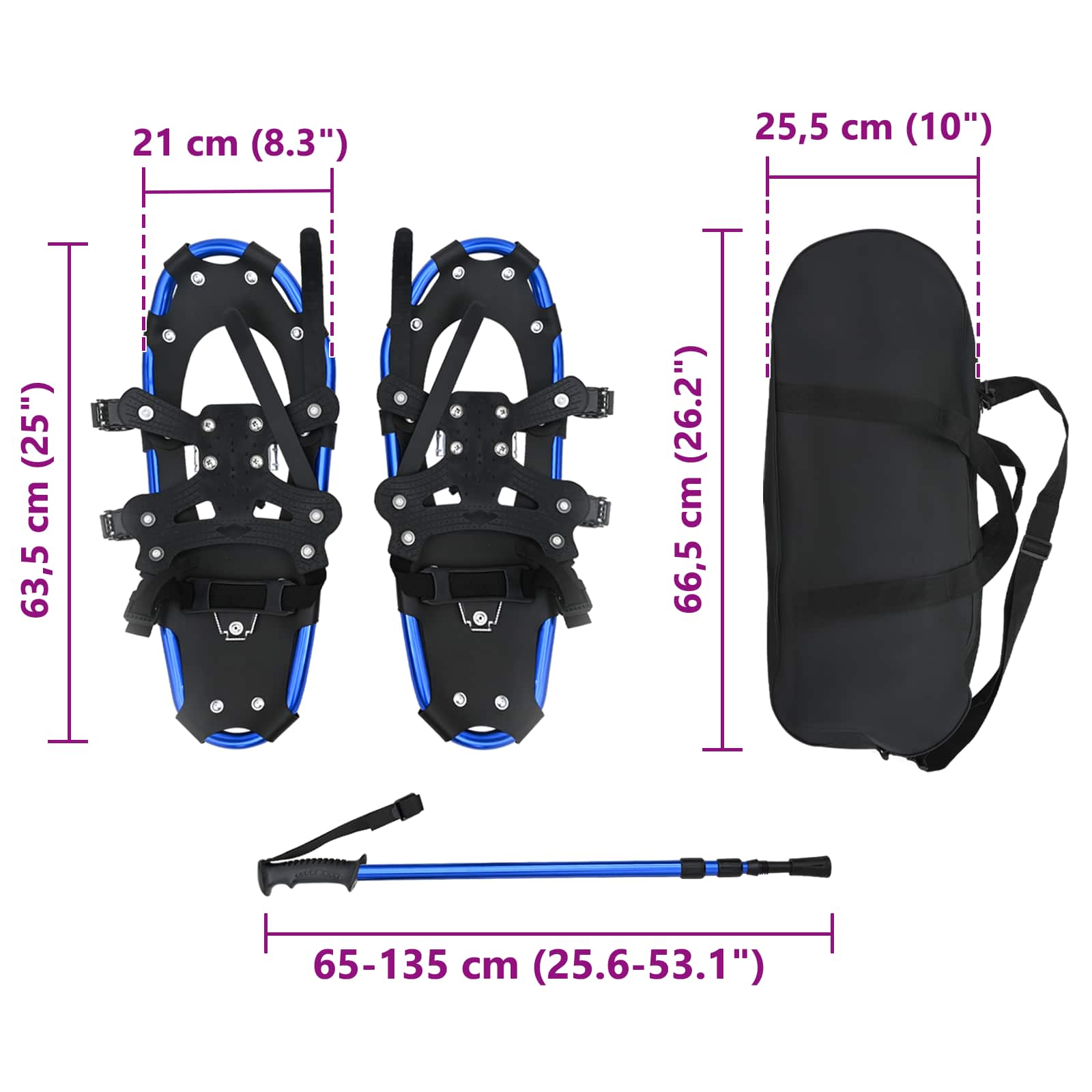 3 in 1 sneeuwschoenen met wandelschoenen Blauw en Zwart is nu te koop bij PeponiXL, paradijselijk wonen!