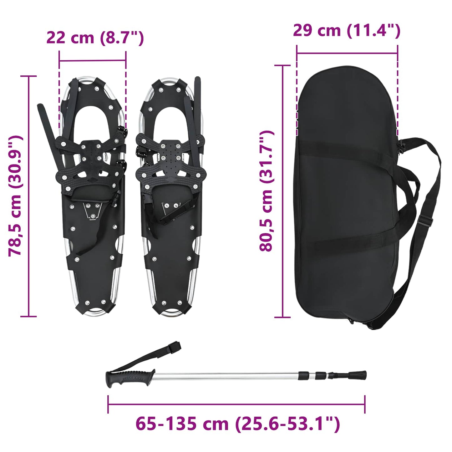 3 in 1 sneeuwschoenen met wandelschoenen Zilver en Zwart is nu te koop bij PeponiXL, paradijselijk wonen!