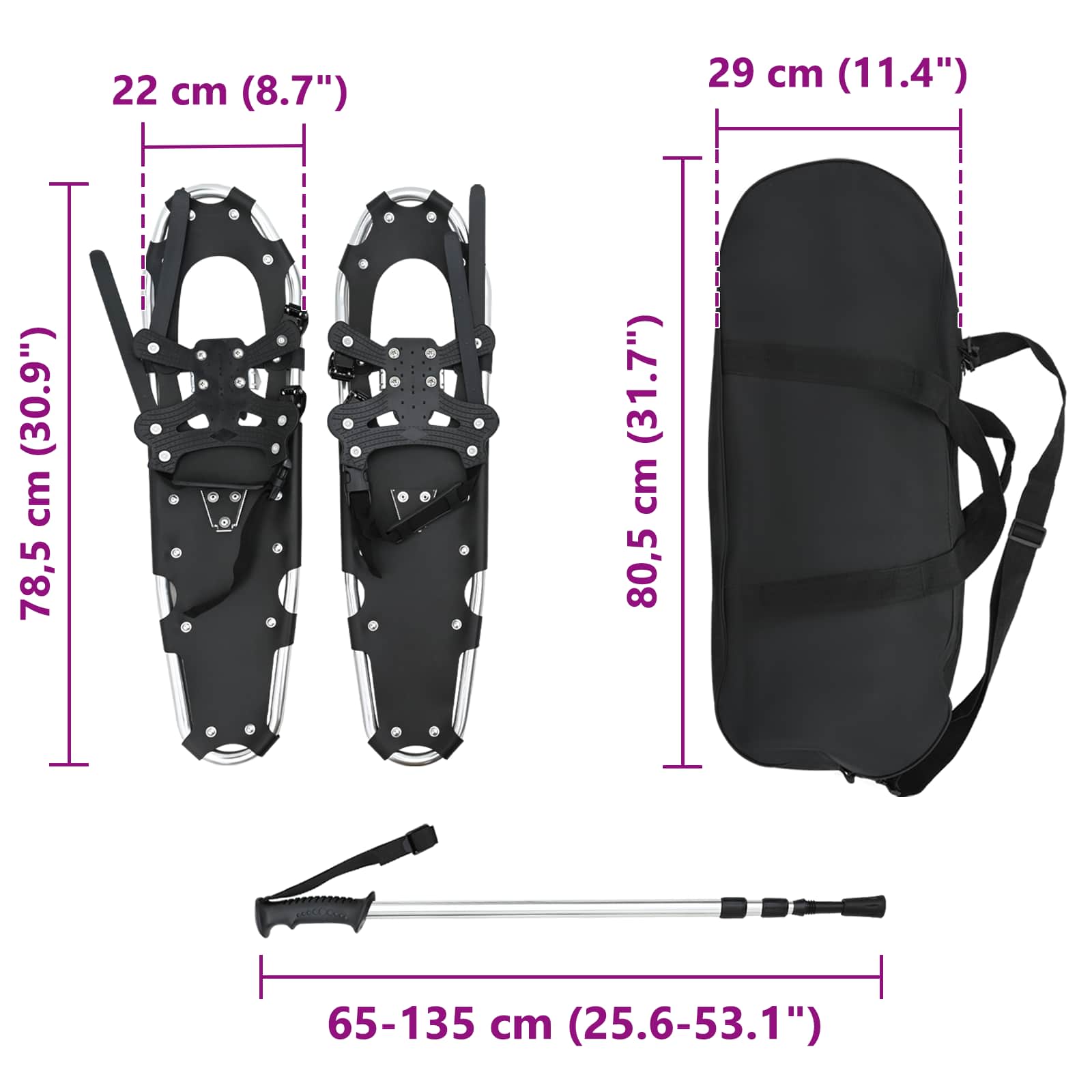 3 in 1 sneeuwschoenen met wandelschoenen Zilver en Zwart is nu te koop bij PeponiXL, paradijselijk wonen!