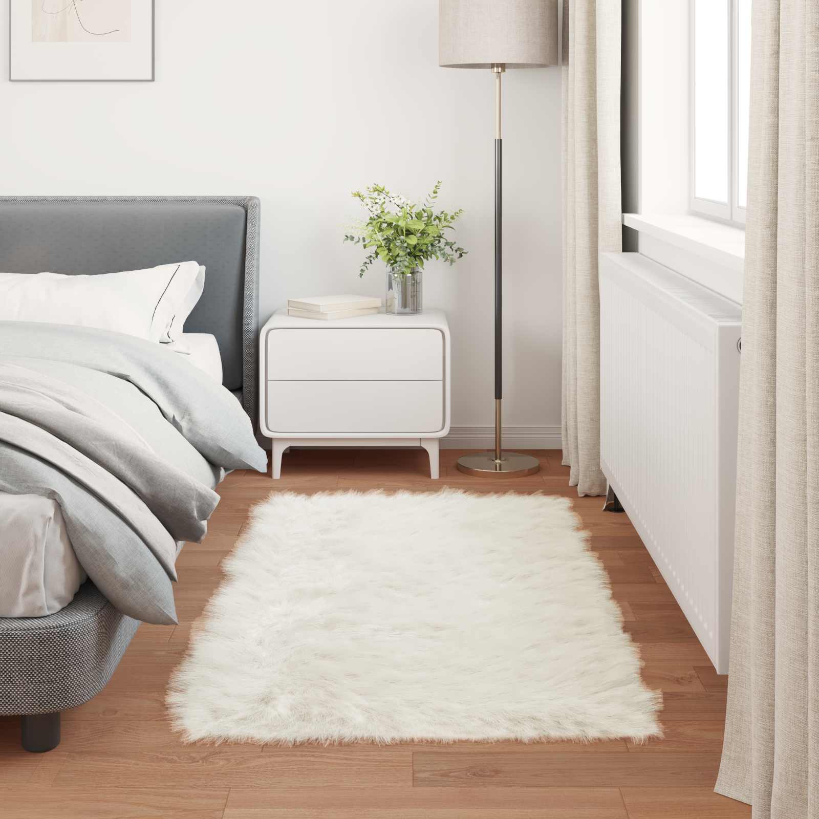 Tapijt van imitatie TAFALLA Wit 60 x 110 cm Polyester is nu te koop bij PeponiXL, paradijselijk wonen!