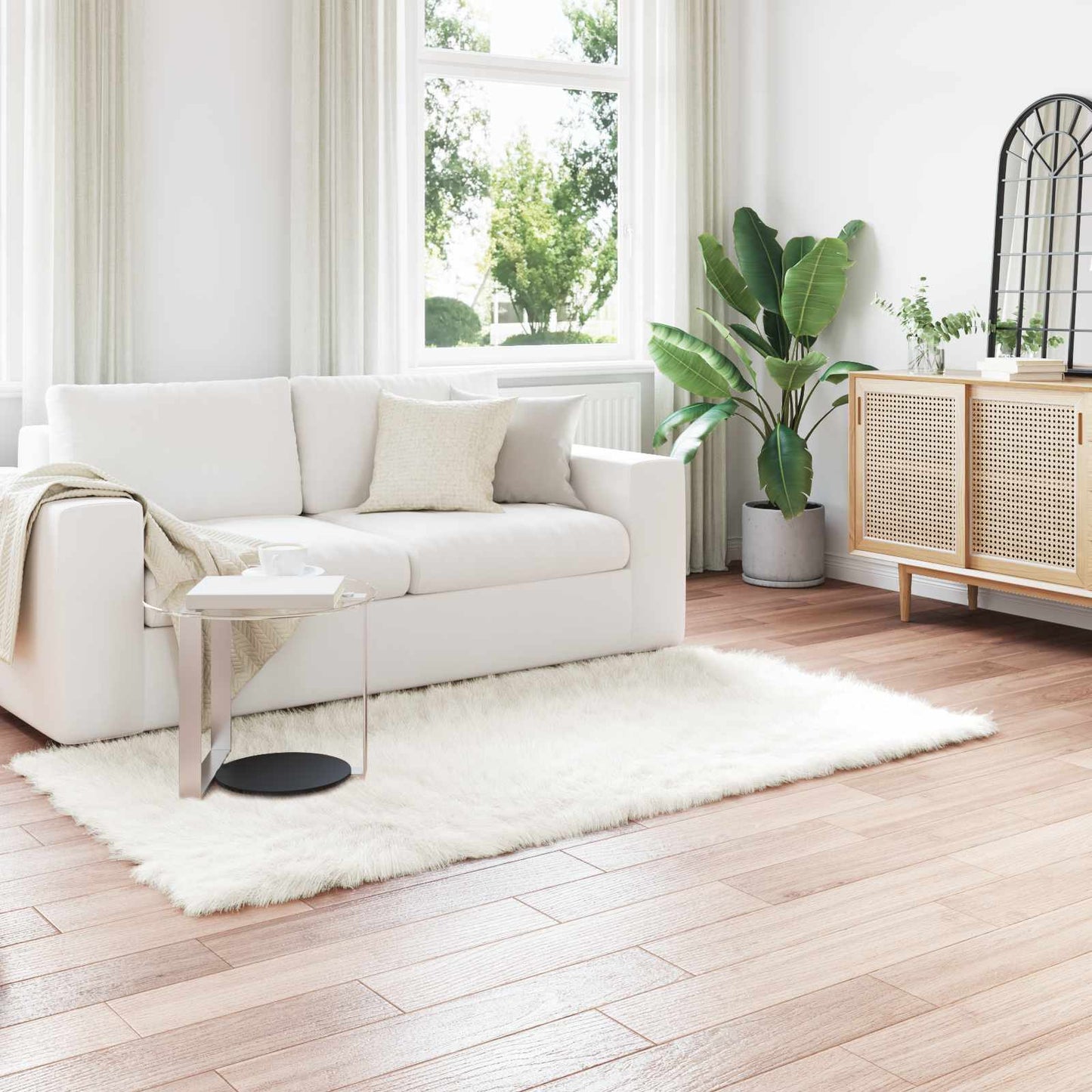 Tapijt van imitatie TAFALLA Wit 100 x 200 cm Polyester is nu te koop bij PeponiXL, paradijselijk wonen!