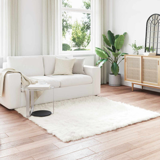 Tapijt van imitatie TAFALLA Wit 120 x 120 cm Polyester is nu te koop bij PeponiXL, paradijselijk wonen!