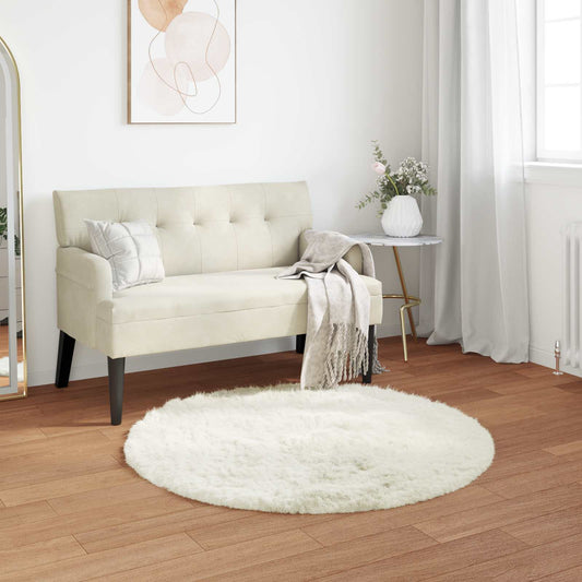 Tapijt van imitatie TAFALLA Wit Ø 120 cm Polyester is nu te koop bij PeponiXL, paradijselijk wonen!