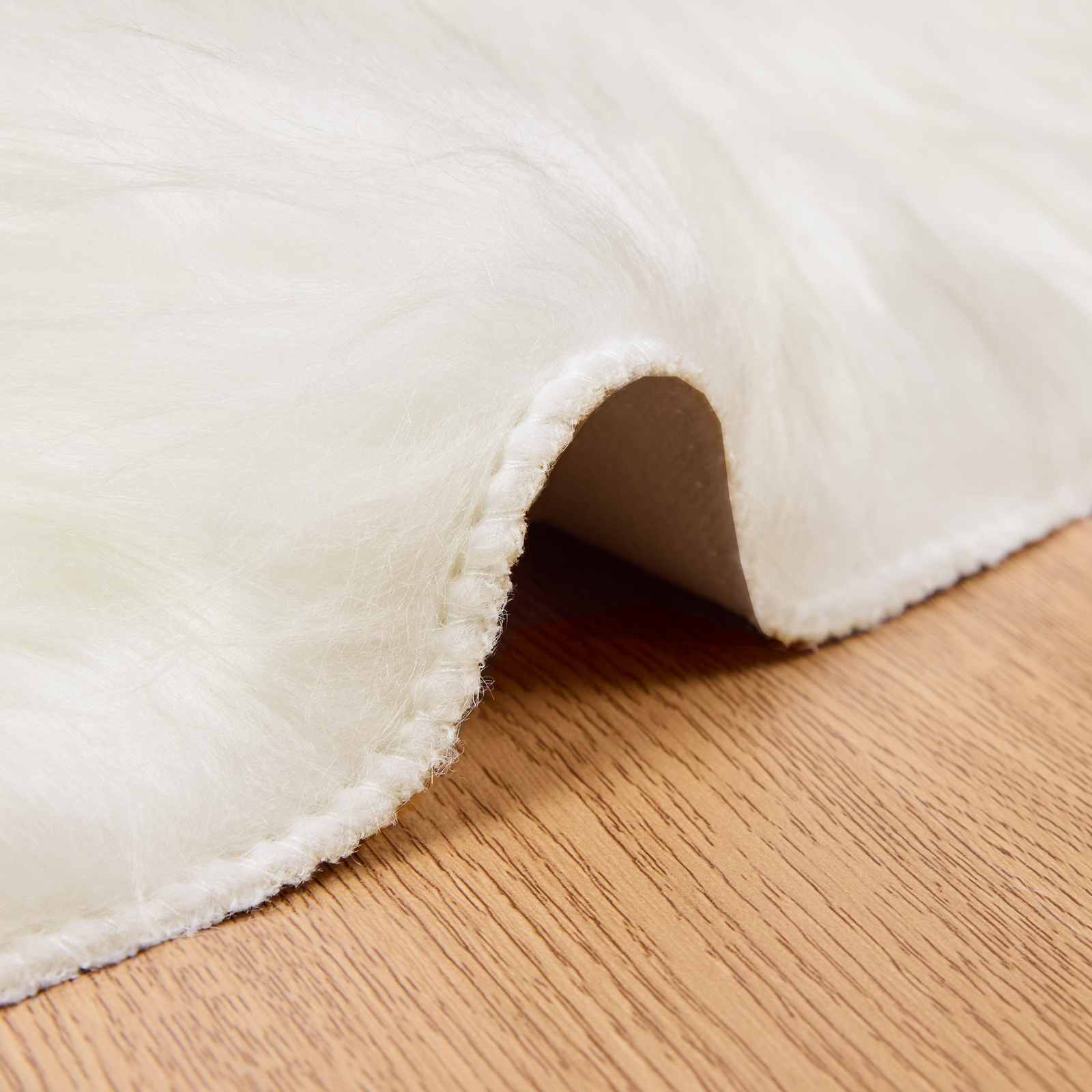 Tapijt van imitatie TAFALLA Wit Ø 160 cm Polyester is nu te koop bij PeponiXL, paradijselijk wonen!