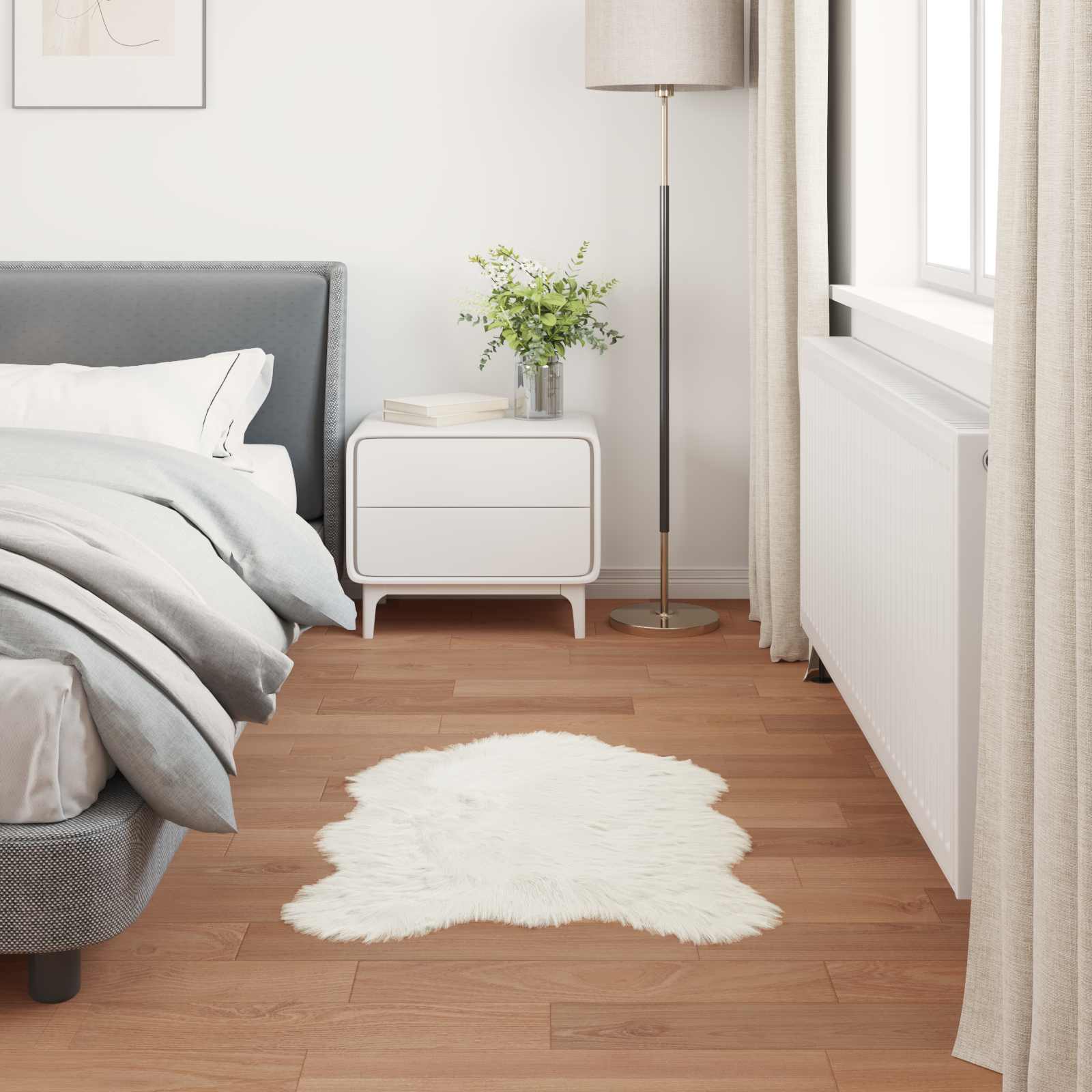 Tapijt van imitatie TAFALLA Wit 50 x 80 cm Polyester is nu te koop bij PeponiXL, paradijselijk wonen!