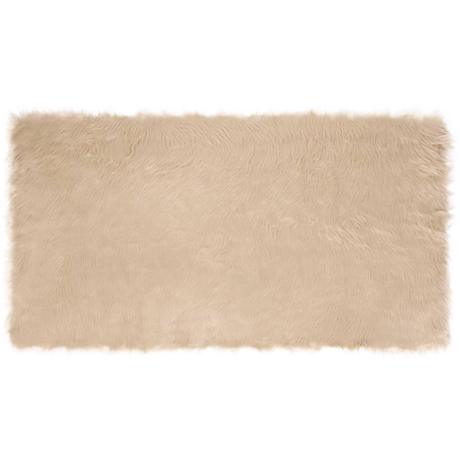 Nep Schapenvacht Tapijt Tafalla Beige 60 x 110 cm Polyester is nu te koop bij PeponiXL, paradijselijk wonen!