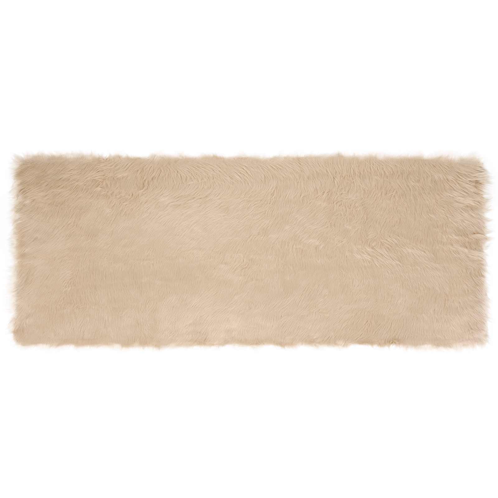 Nep Schapenvacht Tapijt Tafalla Beige 80 x 200 cm Polyester is nu te koop bij PeponiXL, paradijselijk wonen!