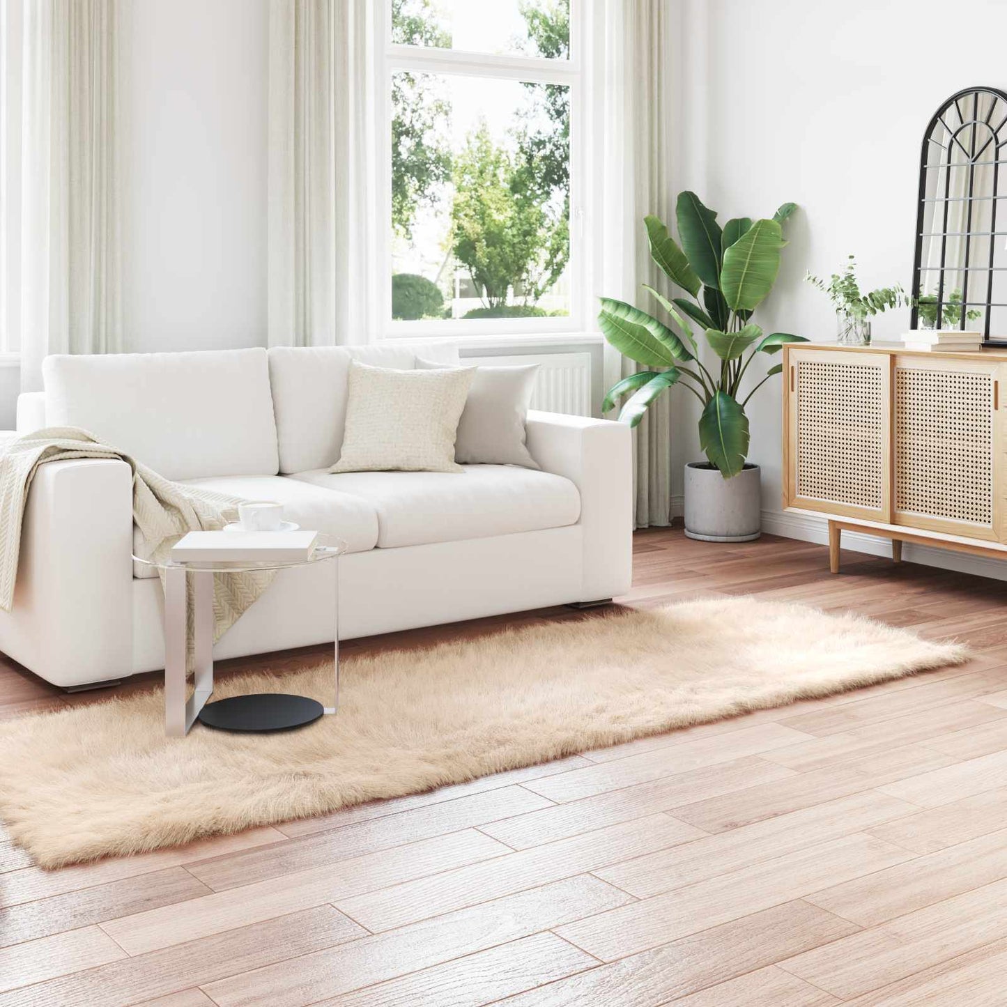 Tapijt van imitatie TAFALLA Beige 80 x 250 cm Polyester is nu te koop bij PeponiXL, paradijselijk wonen!