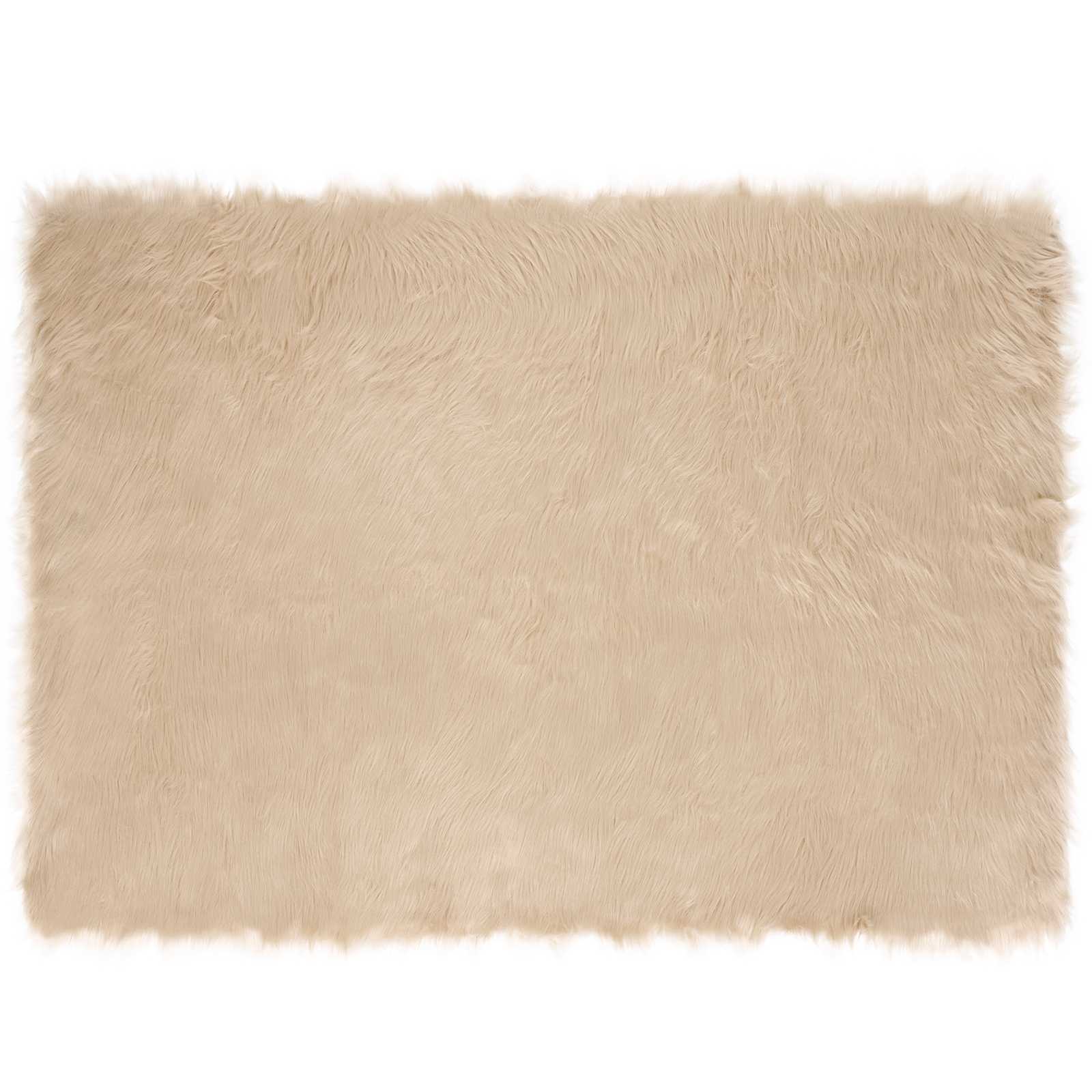 Nep Schapenvacht Tapijt Tafalla Beige 120 x 170 cm Polyester is nu te koop bij PeponiXL, paradijselijk wonen!