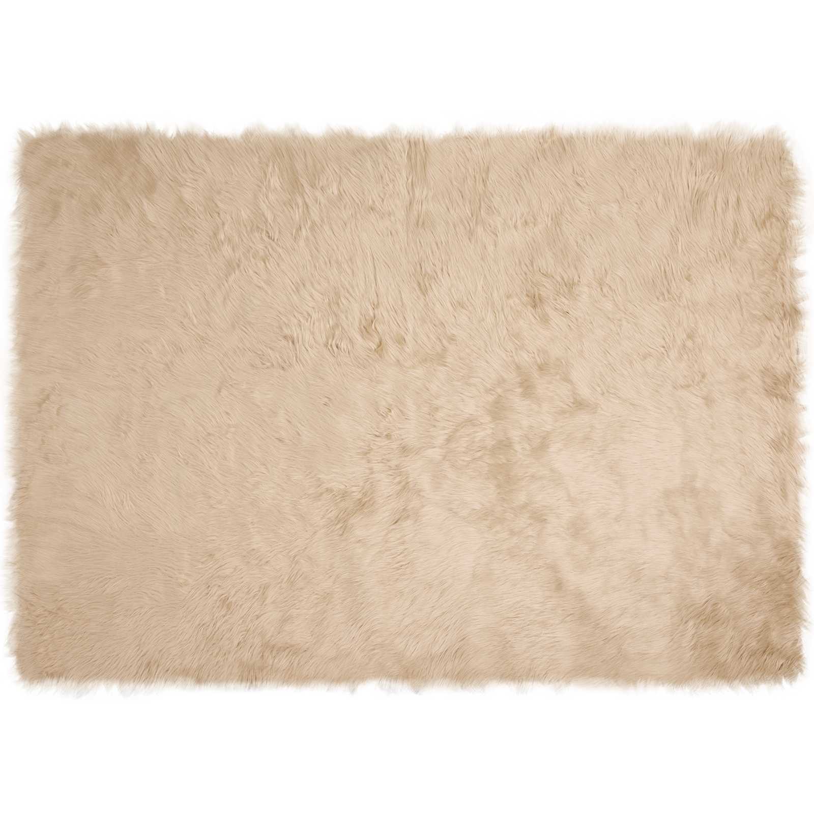 Nep Schapenvacht Tapijt Tafalla Beige 140 x 200 cm Polyester is nu te koop bij PeponiXL, paradijselijk wonen!