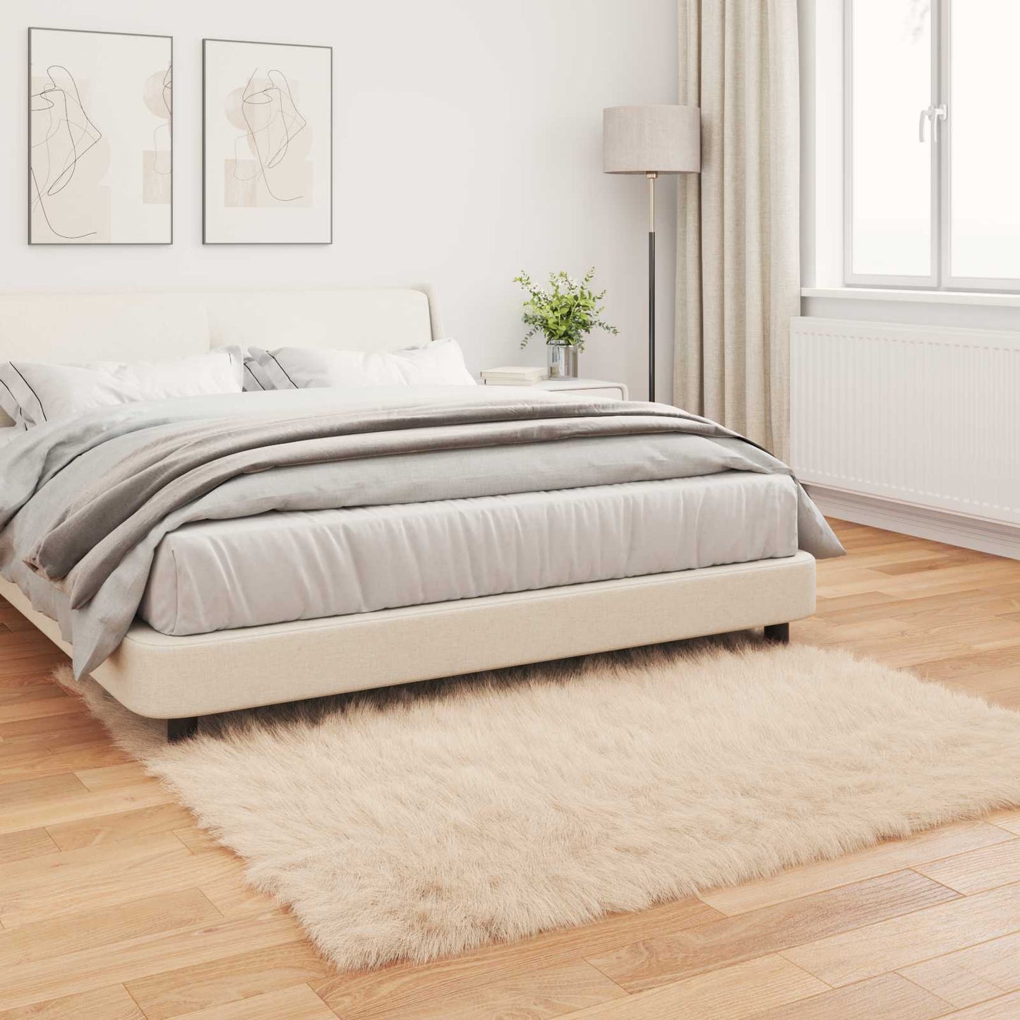 Tapijt van imitatie TAFALLA Beige 120 x 120 cm Polyester is nu te koop bij PeponiXL, paradijselijk wonen!