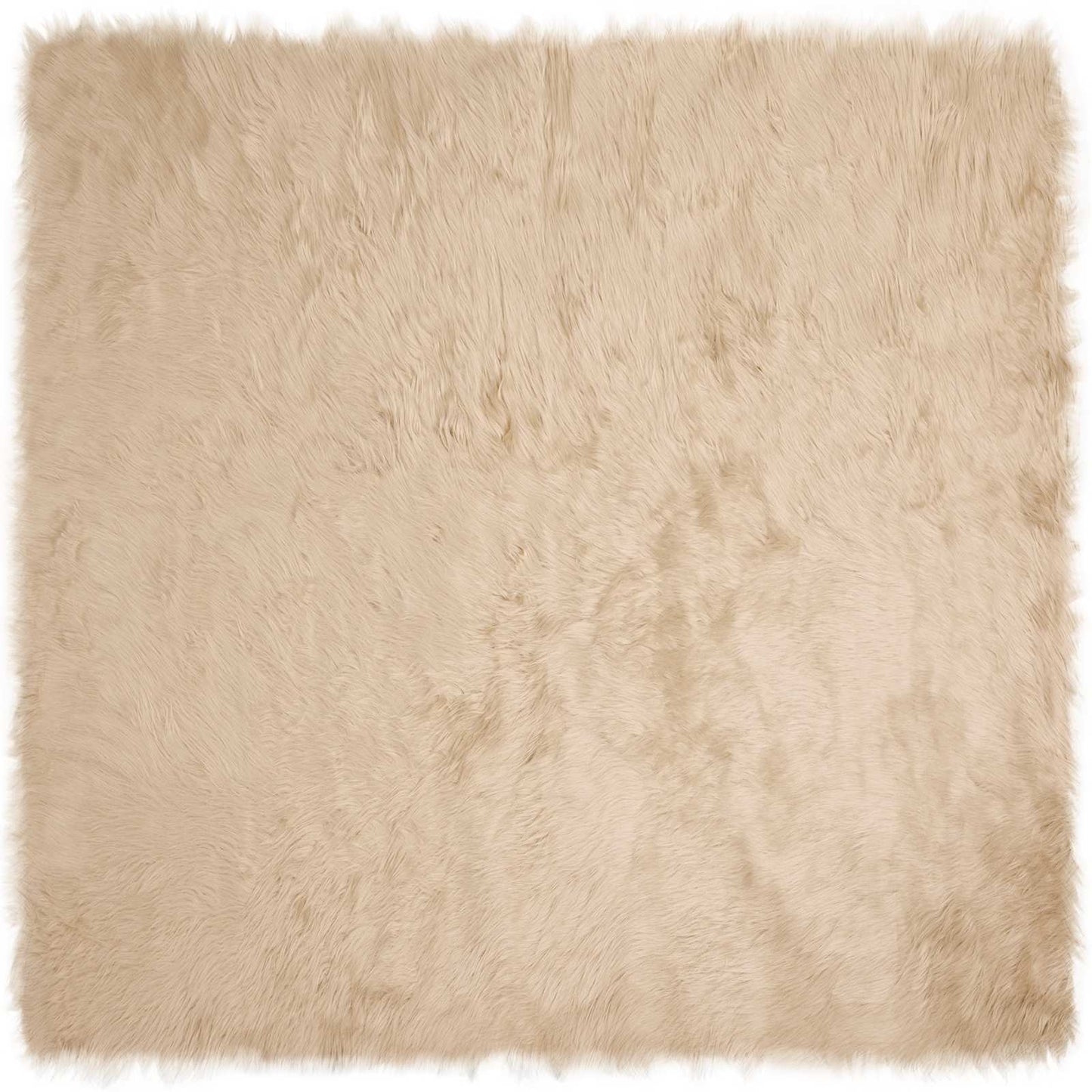 Nep Schapenvacht Tapijt Tafalla Beige 160 x 160 cm Polyester is nu te koop bij PeponiXL, paradijselijk wonen!