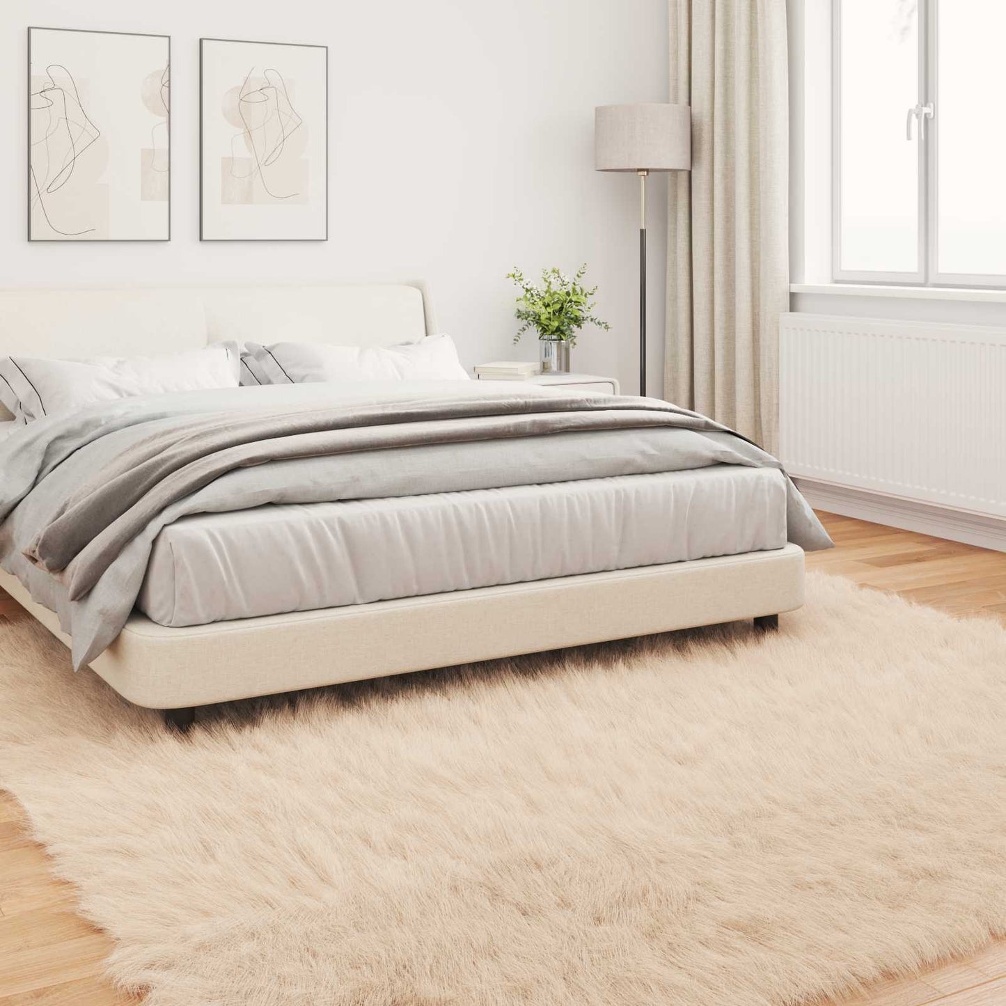 Tapijt van imitatie TAFALLA Beige 200 x 200 cm Polyester is nu te koop bij PeponiXL, paradijselijk wonen!
