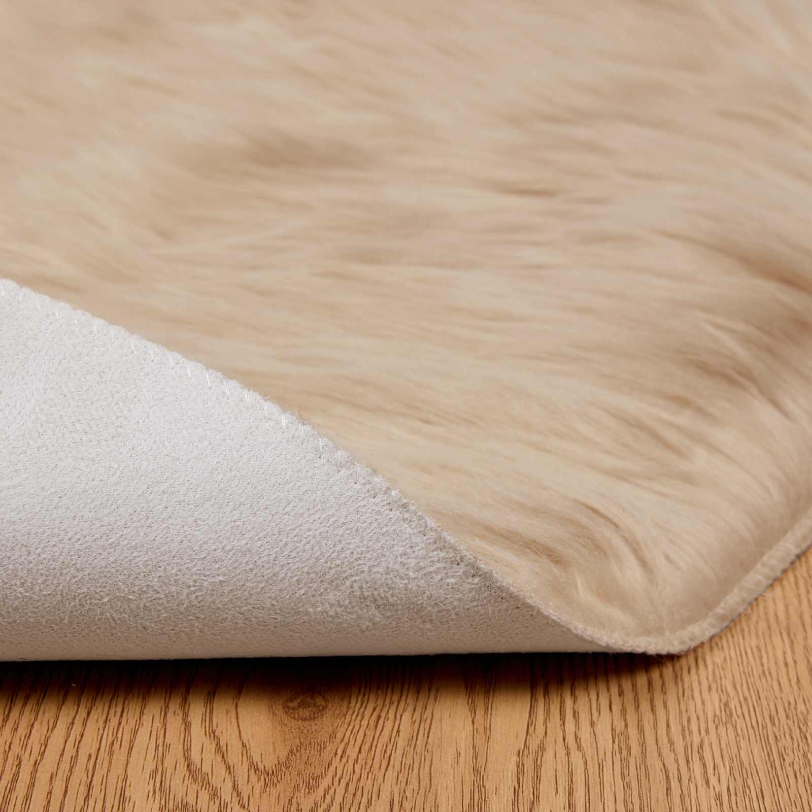 Tapijt van imitatie TAFALLA Beige Ø 80 cm Polyester is nu te koop bij PeponiXL, paradijselijk wonen!