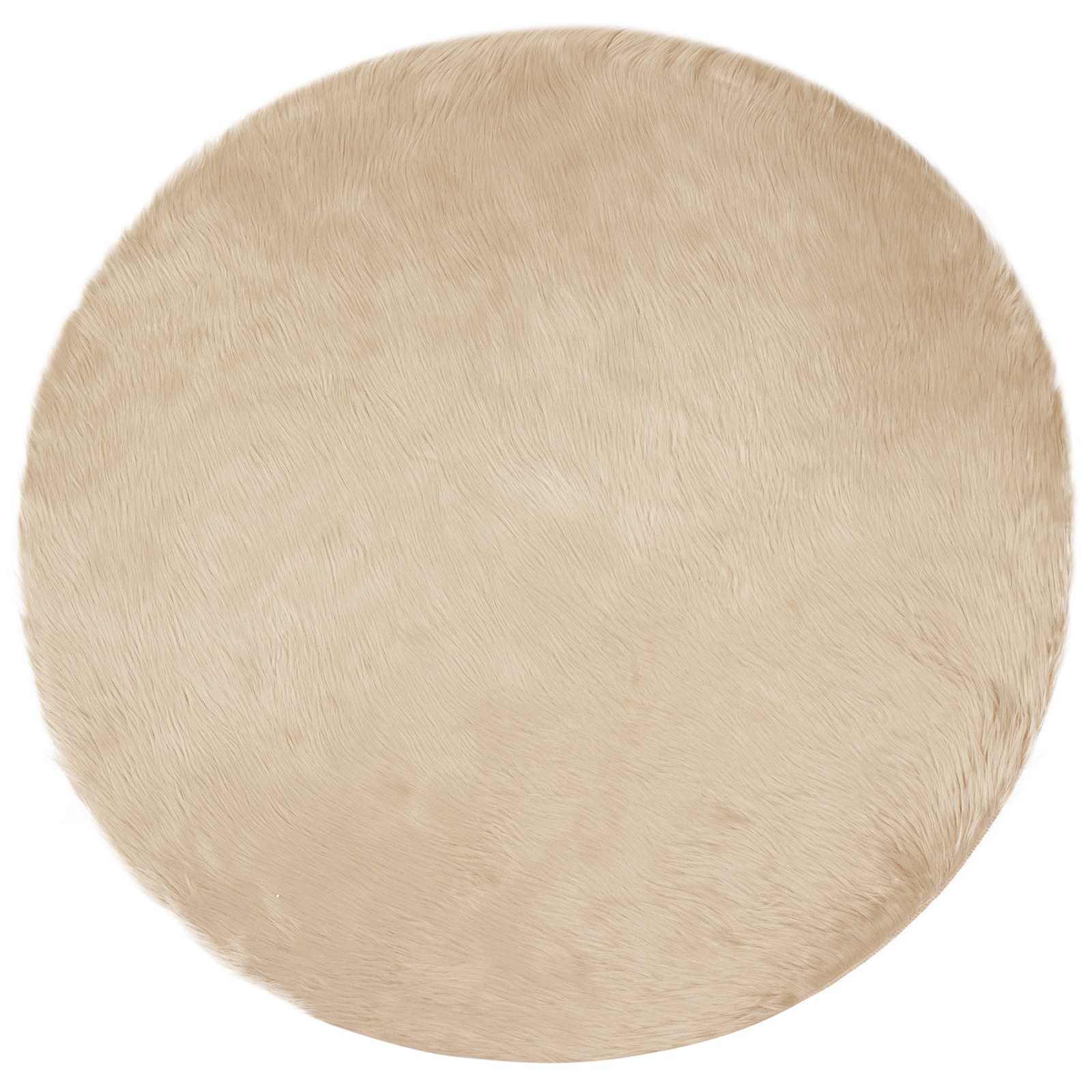 Nep Schapenvacht Tapijt Tafalla Beige Ø 200 cm Polyester is nu te koop bij PeponiXL, paradijselijk wonen!