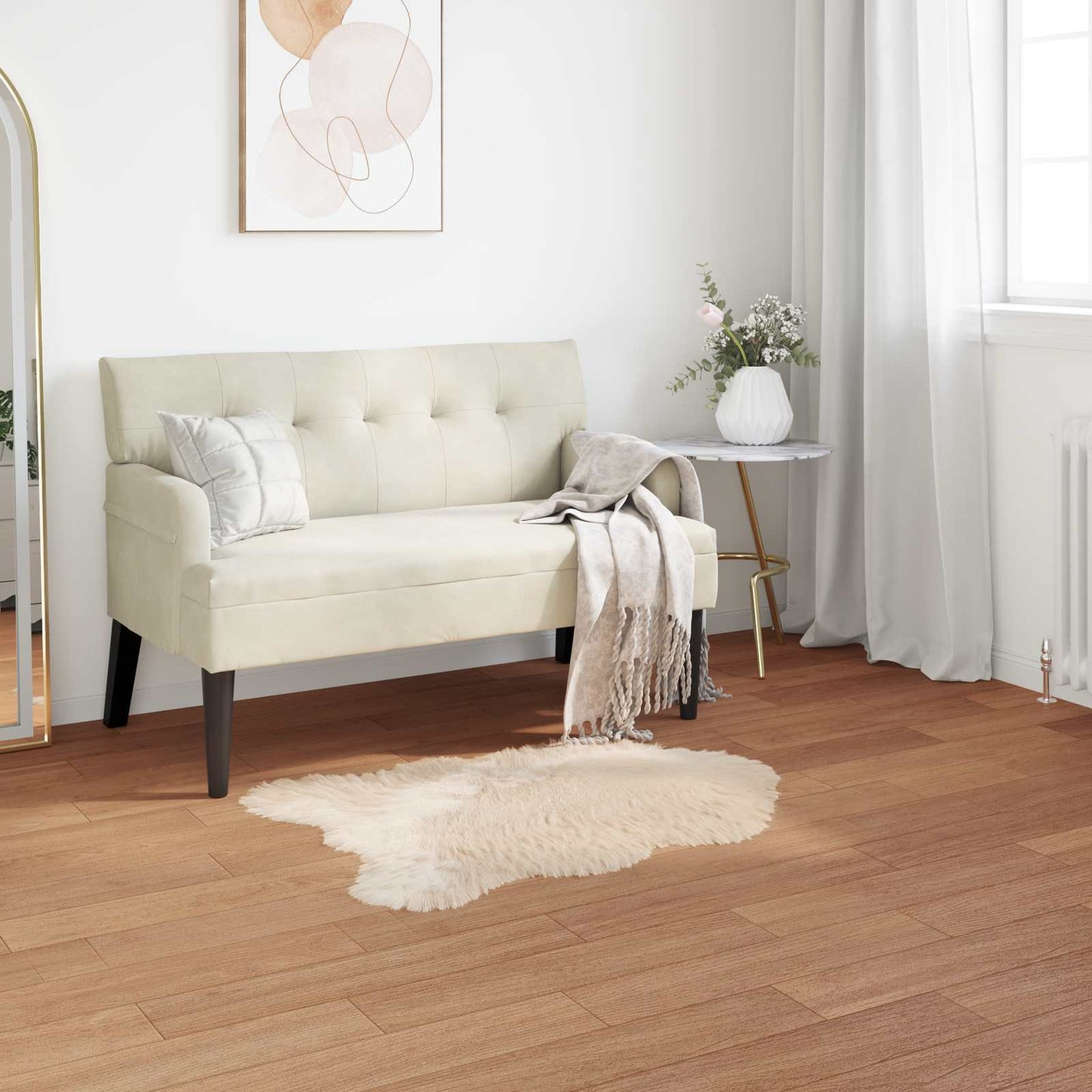 Tapijt van imitatie TAFALLA Beige 50 x 80 cm Polyester is nu te koop bij PeponiXL, paradijselijk wonen!