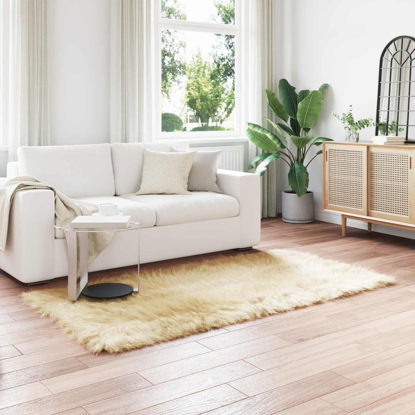Tapijt van imitatie TAFALLA Crèmekleurig 80 x 200 cm Polyester is nu te koop bij PeponiXL, paradijselijk wonen!