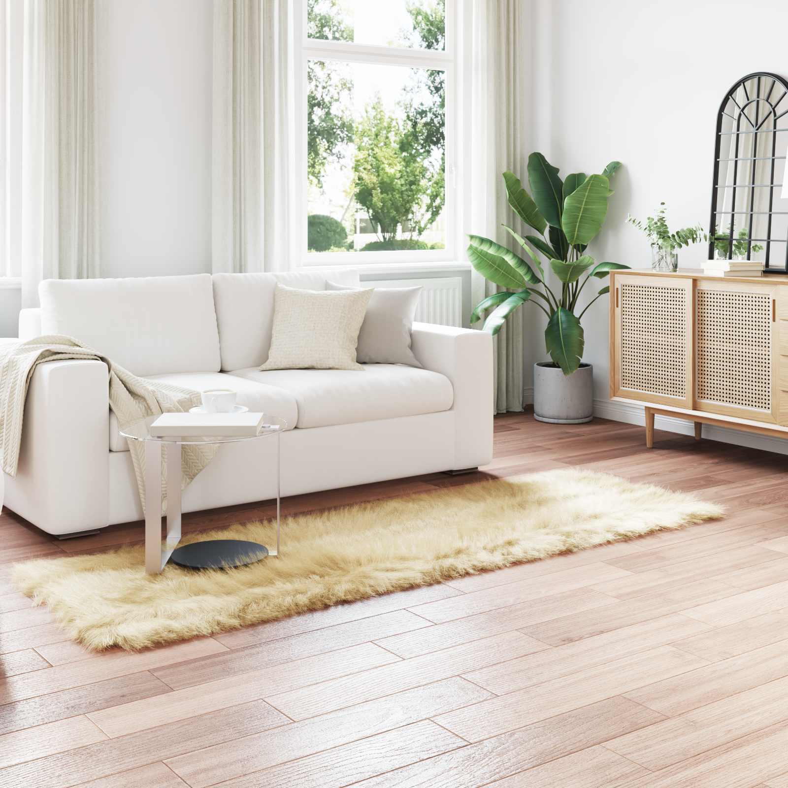 Tapijt van imitatie TAFALLA Crèmekleurig 80 x 250 cm Polyester is nu te koop bij PeponiXL, paradijselijk wonen!