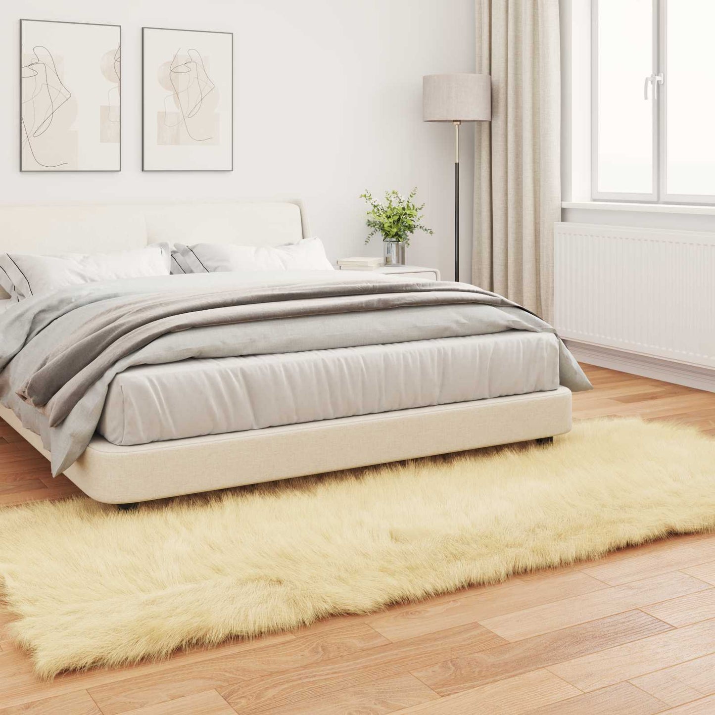 Tapijt van imitatie TAFALLA Crèmekleurig 80 x 250 cm Polyester is nu te koop bij PeponiXL, paradijselijk wonen!