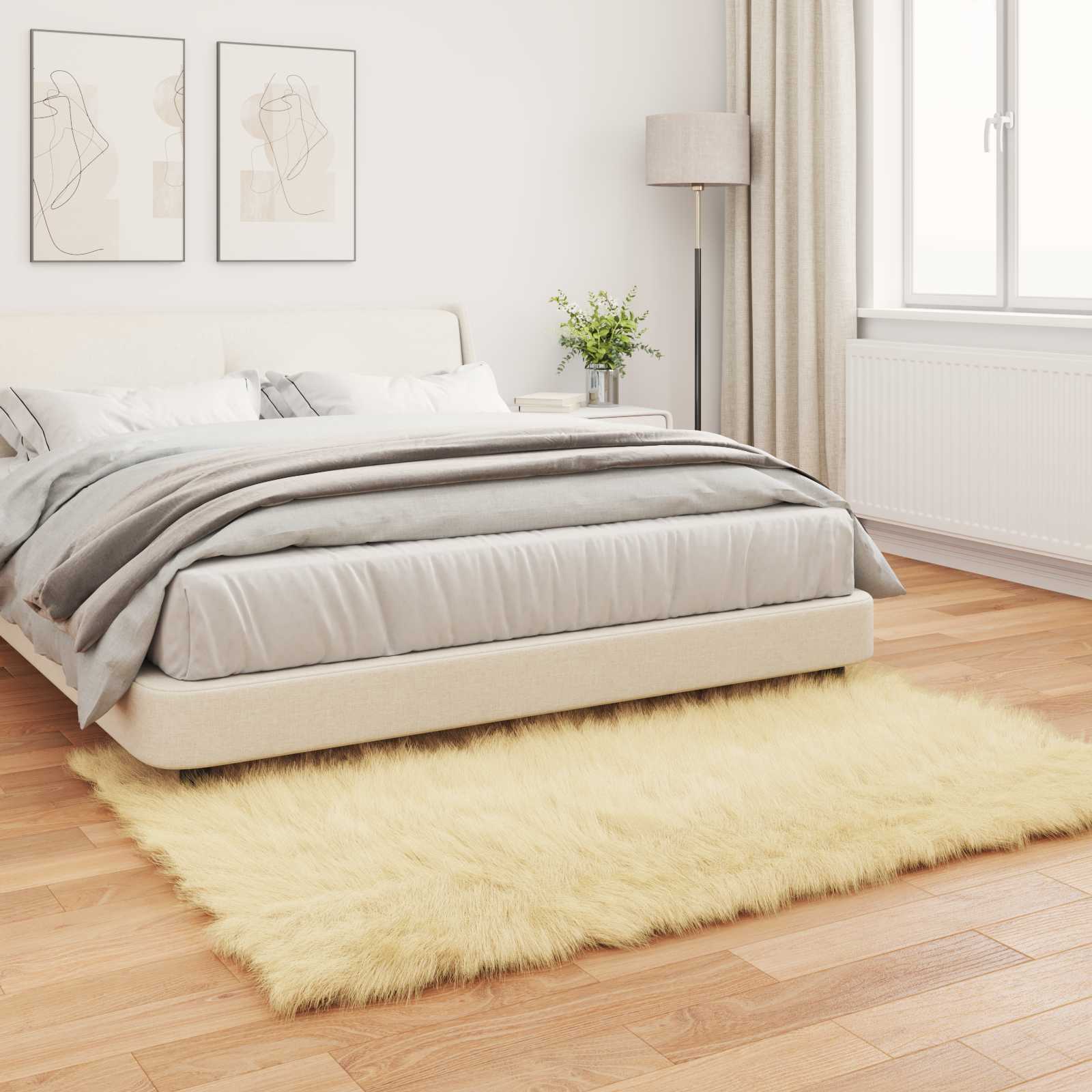Tapijt van imitatie TAFALLA Crèmekleurig 140 x 200 cm Polyester is nu te koop bij PeponiXL, paradijselijk wonen!