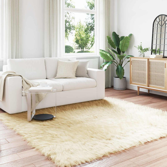Tapijt van imitatie TAFALLA Crèmekleurig 240 x 240 cm Polyester is nu te koop bij PeponiXL, paradijselijk wonen!