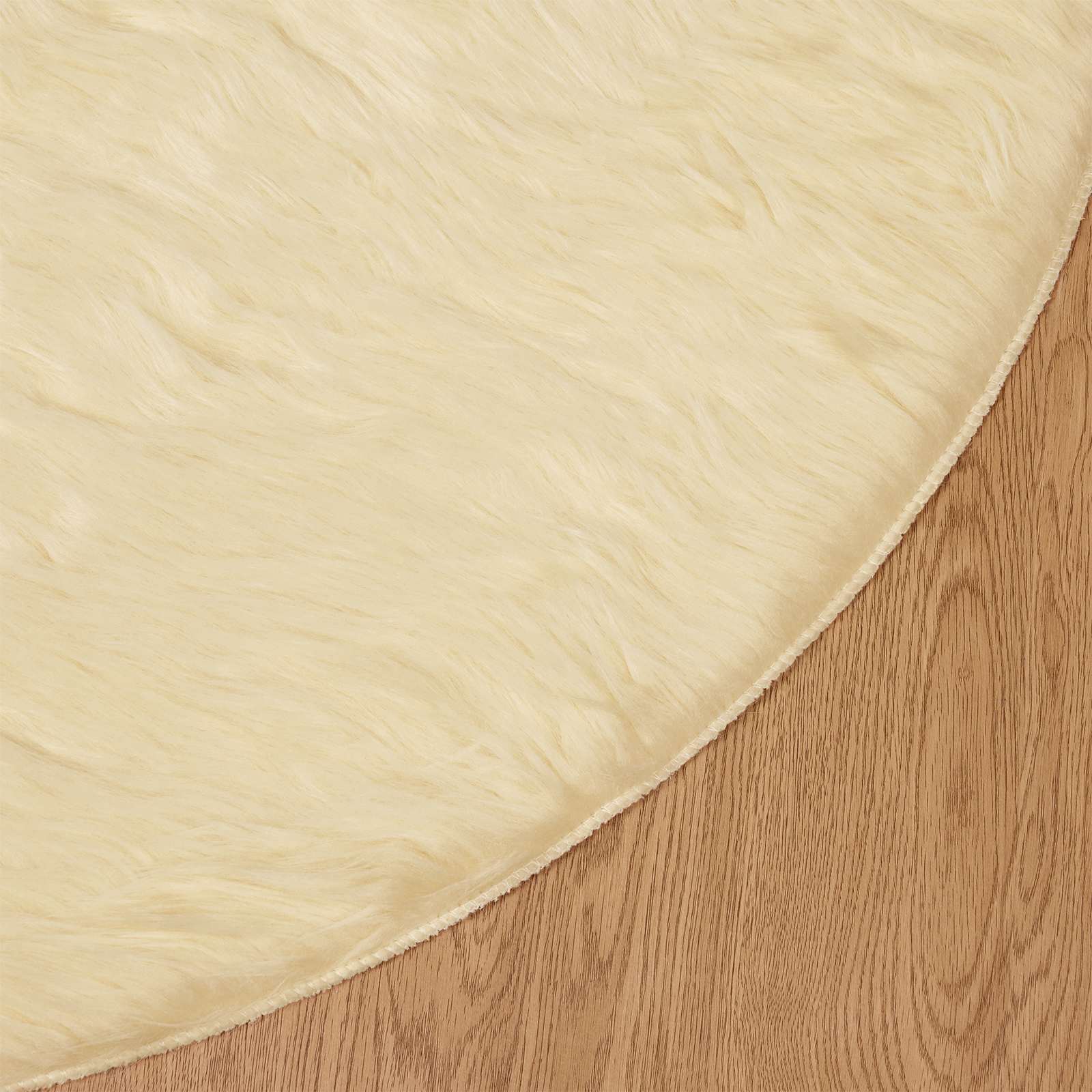 Tapijt van imitatie TAFALLA Crèmekleurig Ø 100 cm Polyester is nu te koop bij PeponiXL, paradijselijk wonen!