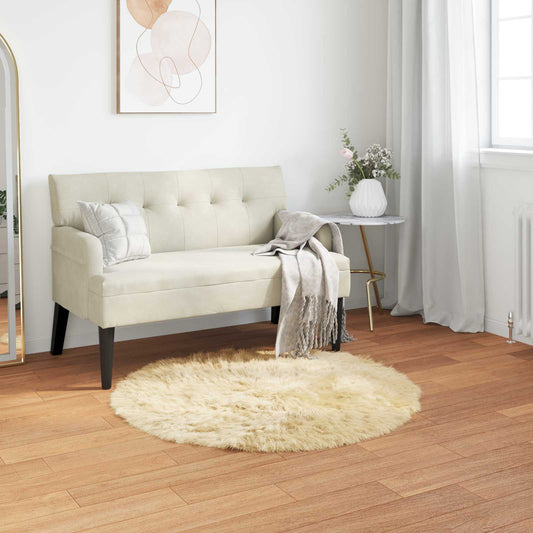 Tapijt van imitatie TAFALLA Crèmekleurig Ø 100 cm Polyester is nu te koop bij PeponiXL, paradijselijk wonen!