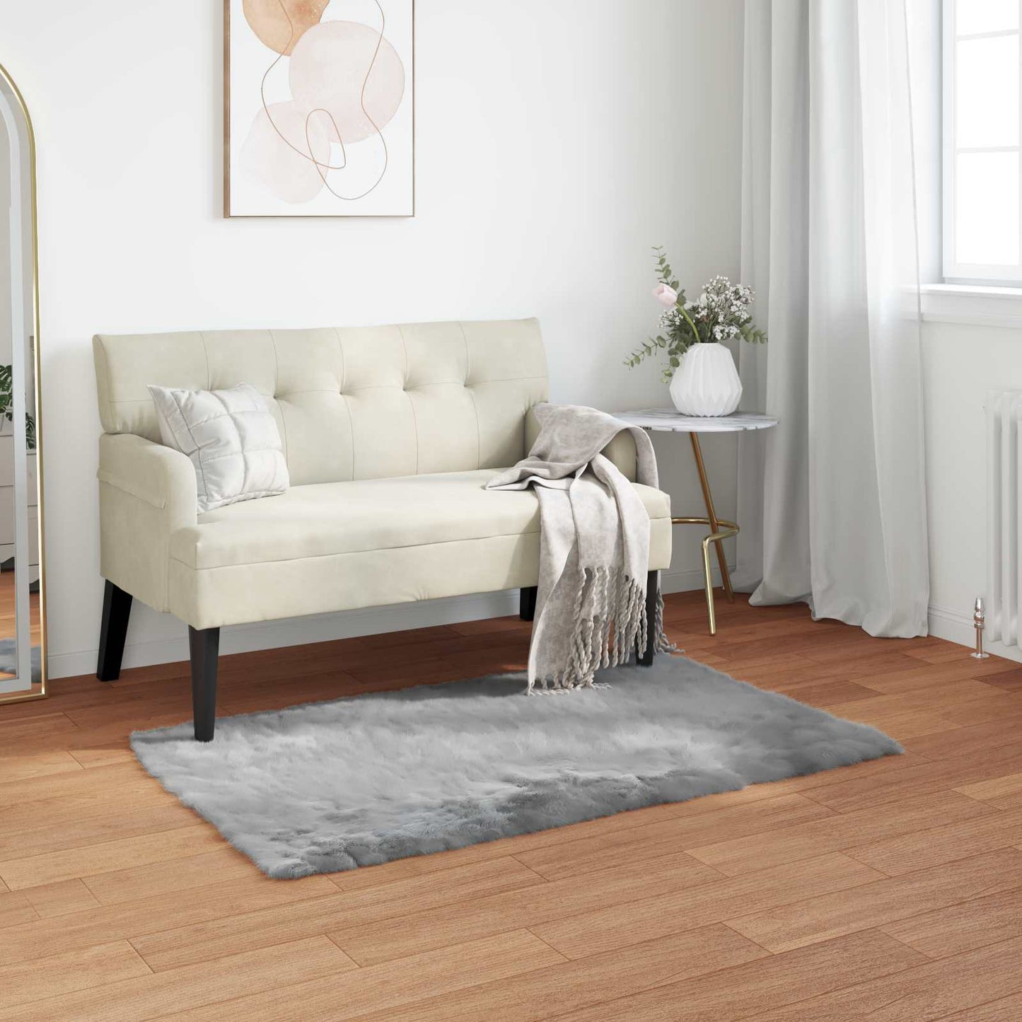 Tapijt van imitatie TAFALLA Grijs 60 x 110 cm Polyester is nu te koop bij PeponiXL, paradijselijk wonen!