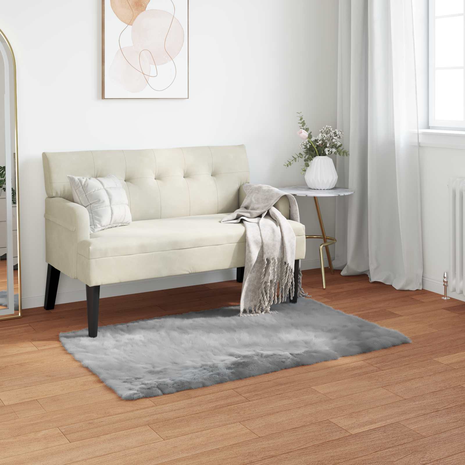 Tapijt van imitatie TAFALLA Grijs 60 x 110 cm Polyester is nu te koop bij PeponiXL, paradijselijk wonen!