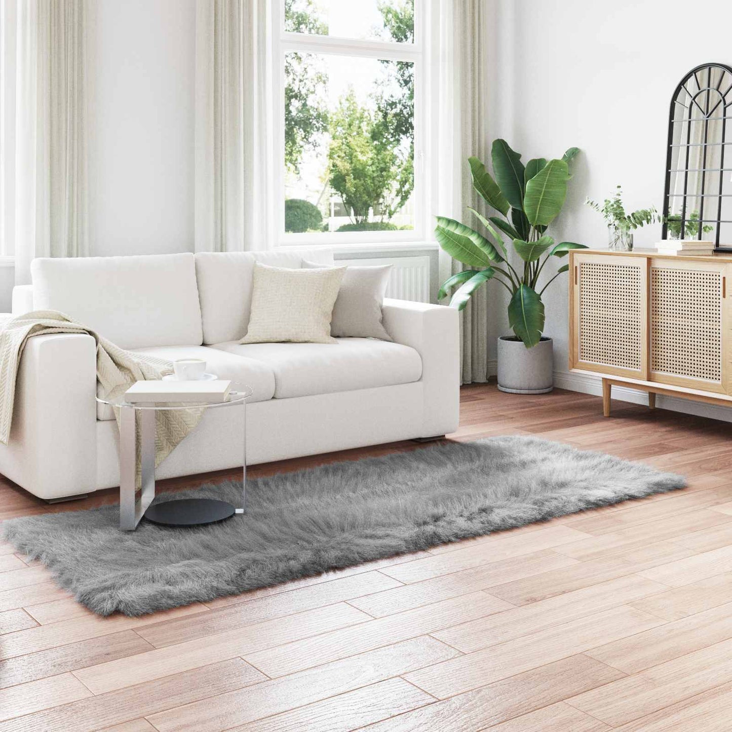 Tapijt van imitatie TAFALLA Grijs 80 x 250 cm Polyester is nu te koop bij PeponiXL, paradijselijk wonen!