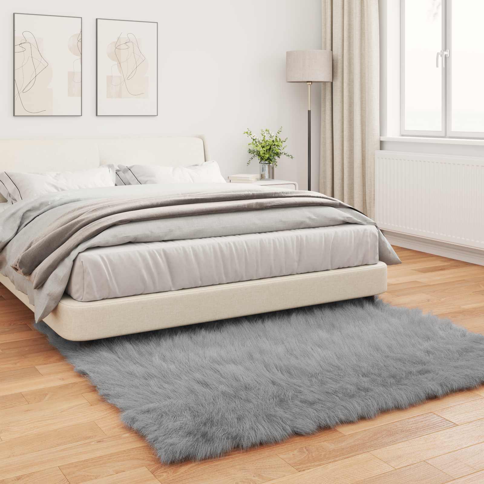 Tapijt van imitatie TAFALLA Grijs 160 x 160 cm Polyester is nu te koop bij PeponiXL, paradijselijk wonen!