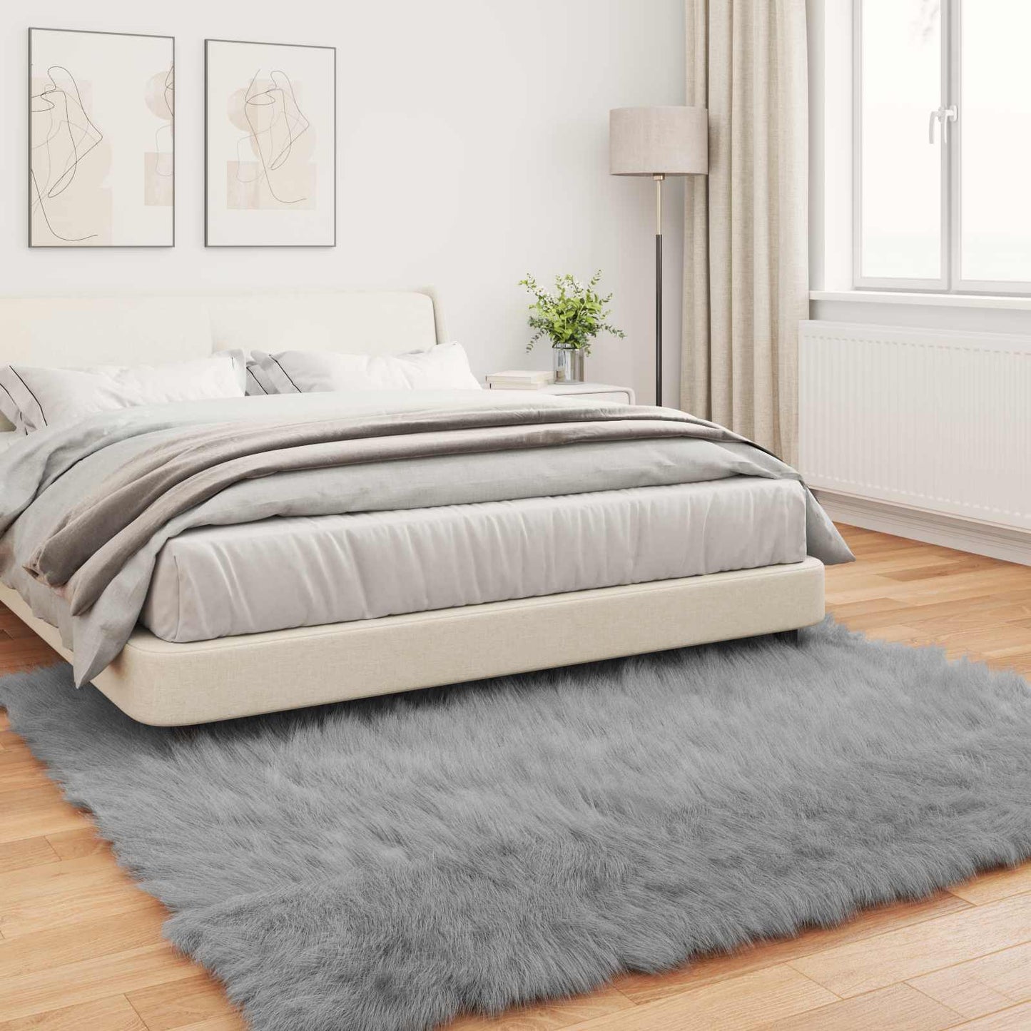 Tapijt van imitatie TAFALLA Grijs 240 x 240 cm Polyester is nu te koop bij PeponiXL, paradijselijk wonen!